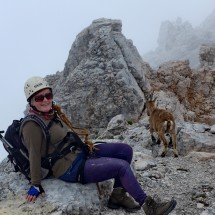Female Capricorn on the summit ridge